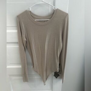 Abercrombie, women’s soft A&F cozy beige bodysuit, size M